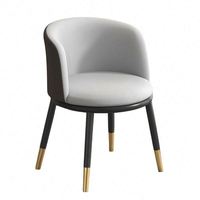 Chaise de salle à manger moderne de luxe léger, chaise de restaurant haut de gamme, chaise de salon en cuir pour hôtel, chaise en métal pour salon de manucure