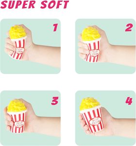 Juego de 9 Peluches Jumbo de Levantamiento Lento, Suaves y Kawaii, con Formas de Hamburguesa, Palomitas, Pastel, Helado y Donut, Juguetes Antiestrés para Niños - Product Image 4