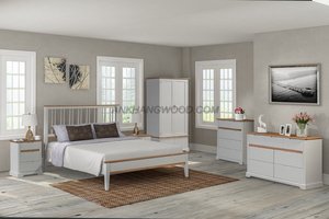 CAPRI Cadre Miroir et commode 7 tiroirs Ensemble Commode en bois Ensemble de chambre à coucher Mobilier de chambre à coucher - Product Image 6