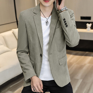 Nouvelle <span class=keywords><strong>veste</strong></span> de <span class=keywords><strong>costume</strong></span> décontractée pour <span class=keywords><strong>homme</strong></span>, à simple boutonnage, couleur unie, blazer en <span class=keywords><strong>velours</strong></span> côtelé pour <span class=keywords><strong>homme</strong></span> - Product Image 6