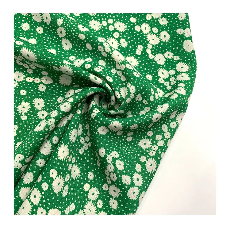 Tissu en mousseline de soie imprimé numérique pour femmes, couleur personnalisée, petit design floral, dernière arrivée