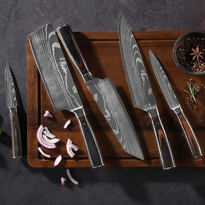 Profesional 8 pulgadas Damasco 3CR14 Acero Chef Carne Jamón Cuchillo con mango de madera Pakka Cocina Rebanar Jamón <span class=keywords><strong>Cuchillos</strong></span> - Product Image 3