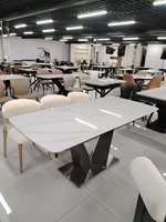 Grande table à manger rétractable avec 4 chaises de luxe et un ensemble de 6 chaises