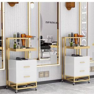 ชุดเฟอร์นิเจอร์ร้านตัดผมสมัยใหม่ สีดำทอง เก้าอี้ตัดผมไฮดรอลิก เตียงสระผม ตู้เก็บของร้านเสริมสวย อุปกรณ์ร้านทำผมครบชุด - Product Image 3