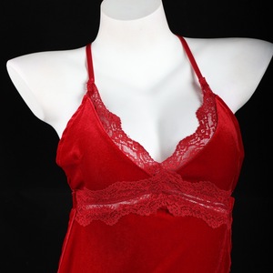 Retro French Lace Velvet Nightgown For Women Low Cut Backless <b>Suspender</b> Sleepwear 8349 - Product Image 2