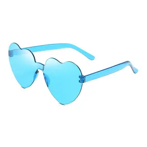 Transparent Colors Party Rimless Glasses Vintage Funny Summer Party Sunglasses Woman