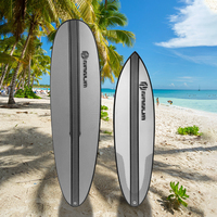 Planche de surf en résine époxy de fibre de verre avec aileron de surf, planche de surf longue pour le surf