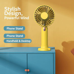 1200mAh USB Rechargeable Low Noise 3 Wind Speeds with Phone <b>Bracket</b> Handheld/Desktop Mini Fan - Product Image 1