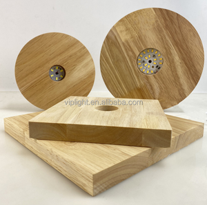 Base de luz LED de noche 3D de madera sólida creativa Base de lámpara de soporte de madera luminosa alimentada por USB para dormitorio minimalista - Product Image 4