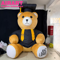 Décoration de toque de bachelier : Ours en peluche gonflable marron de dessin animé pour la saison des diplômes