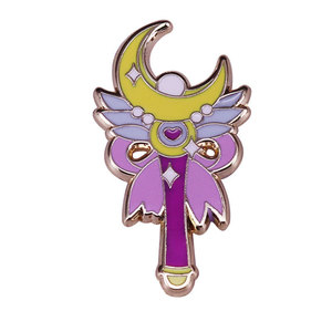 Broches en alliage Cloisonné <span class=keywords><strong>de</strong></span> haute qualité <span class=keywords><strong>de</strong></span> 3 cm, polies, motif Lune - Product Image 1