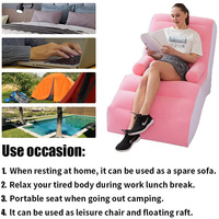 Sofa gonflable floqué de chaise paresseux de conception moderne de PVC pliable caractéristique pour des loisirs à la maison de salon ou l'usage extérieur