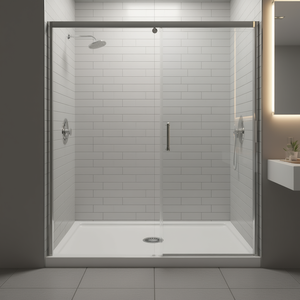 Kit de seuil de douche 72x72 pouces en PVC étanche avec bride centrale et grille en acier inoxydable, design carré moderne pour drains - Product Image 2