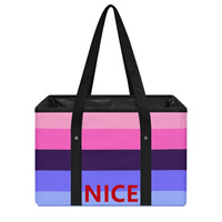 Panier de courses pliable personnalisé avec drapeau de la fierté omnisexuelle, motif arc-en-ciel gay pour cadeau de festival et courses quotidiennes