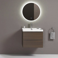 Fabriqué en Chine, armoire de salle de bain moderne personnalisable murale, meuble-lavabo simple de qualité supérieure avec lavabo en bois