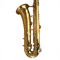 Eastern Music Professional B Flat Bass Saxophone Gold Lacquered Brass Body Woodwind Instrument Custom Engraving