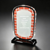 Plaque en cristal ovale noire à motif de briques personnalisée Neelpure 185846 pour les récompenses d'événements d'entreprise