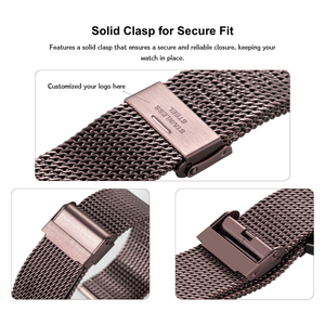 Correa de Reloj de Acero Inoxidable Milanesa Personalizada para Relojes Inteligentes Samsung, <span class=keywords><strong>Huawei</strong></span>, Xiaomi y Relojes Tradicionales de 22 mm - Product Image 5