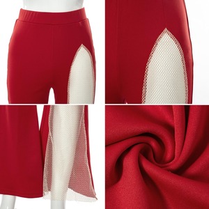 Pantalons longs évasés à taille haute <span class=keywords><strong>en</strong></span> maille transparente pour femmes, vêtements <span class=keywords><strong>d</strong></span>'automne et <span class=keywords><strong>d</strong></span>'hiver - Product Image 3