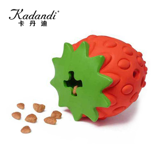 Juguete masticable de fresa divertido de nuevo diseño para perros al por mayor, juguete de goma para limpiar los dientes, respetuoso con el medio ambiente - Product Image 3