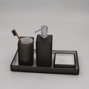 Juegos de <span class=keywords><strong>accesorios</strong></span> de <span class=keywords><strong>baño</strong></span> <span class=keywords><strong>para</strong></span> el hogar, 7 piezas de resina polivinílica negra, alta calidad, <span class=keywords><strong>precio</strong></span> de fábrica Popular - Product Image 6