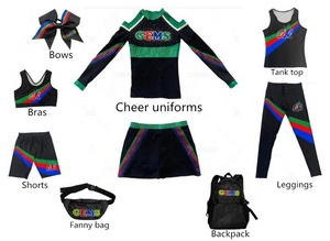Uniformes de pom-pom girl Ace Sports à guichet unique, shorts, débardeurs, leggings, cheerleading, uniformes de compétition All Star - Product Image 3