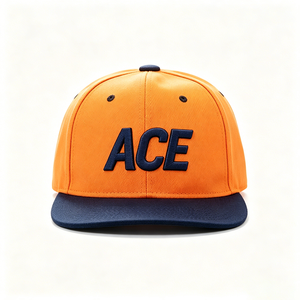 Gorra de Béisbol Hip Hop de 6 Paneles con Visera Plana, Logotipo Bordado en 3D en Dos Tonos Naranja y Azul Marino, 100% Lona de Algodón, Unisex, Cierre a Presión - Product Image 6