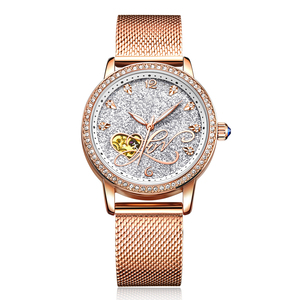 OEM ODM diamant cuir montre femmes mouvement automatique qualité montre pour femme clair de lune dame montres femmes poignet - Product Image 3