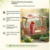 Mangeoire à ventouse rétro en fer forgé pour extérieur, conteneur portable et écologique en métal pour oiseaux sauvages