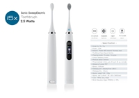 Brosse à dents électrique LULA avec écran LCD LED, capteur de pression, 5 modes, étanche IPX7, poils souples, tête compatible Sonic Care