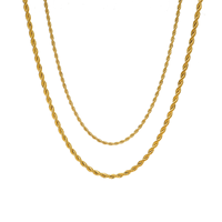 ERESI PVD Plaqué Or 18K Bijoux Tendance de Gros Collier Ras-du-Cou Chaîne Corde Épaisse en Acier Inoxydable 2MM 3MM 4MM 5MM pour Femme