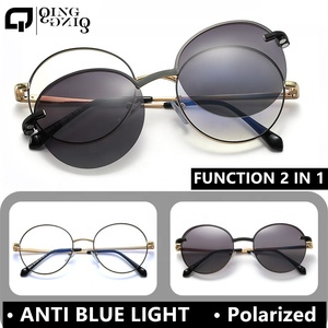 <span class=keywords><strong>Gafas</strong></span> redondas magnéticas de metal para mujer con función de clip 2 en 1, polarizadas, para actividades al aire libre, anti luz azul, para <span class=keywords><strong>presbicia</strong></span> - Product Image 3