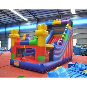 <span class=keywords><strong>Inflatable</strong></span> Bouncer khối xây dựng trượt lego lâu đài <span class=keywords><strong>Inflatable</strong></span> slide với Blower trẻ em người lớn để bán - Product Image 2