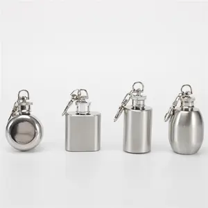 1OZ/28ml Mini Poche Mignon 304 Acier Inoxydable Vin Ballon Trousseau portable hip Flask Pour cadeau de promotion, logo personnaliser