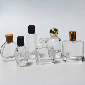 free sample luxury transparent customized 50ml glass bottle with the pump empty perfume glass bottle with cap