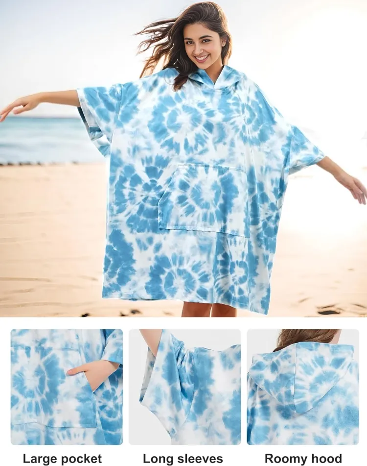 Robe à langer imprimée personnalisée Surf Hoodie Poncho Serviette de bain Couverture pour adultes