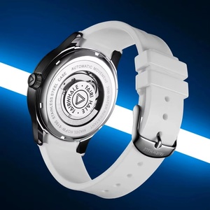 FAIRWHALE 6190 Automatic Movement Casual Calendar Men <b>Watch</b> Vintage Round <b>Mechanical</b> <b>Watch</b> for Men Orange Silicone Strap Reloj - Product Image 2