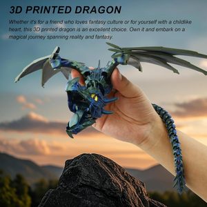 Ailes de dragon imprimées en 3D, jouets anti-stress, modèle de dragon ailé articulé et flexible en cristal, décoration fantastique science-fiction pour la maison/le bureau - Product Image 2