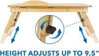 Table de petit déjeuner réglable pliable Plateau pour ordinateur portable en bambou naturel écologique