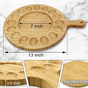 Planche à découper ronde en bambou à quatre directions, support à œufs multifonction, double face, pour la cuisine - Product Image 4