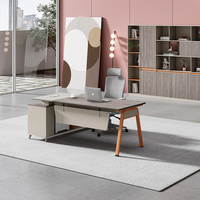 Bureau de direction moderne en bois en forme de L, convertible et extensible, pour usage professionnel