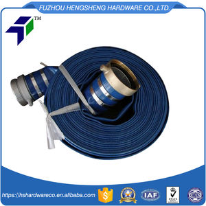 Manguera de jardín de Pvc de 5 pulgadas de alta calidad, riego agrícola de plástico, 3, 4, 6, 8 pulgadas, 2bar, manguera de descarga plana de Pvc azul - Product Image 1