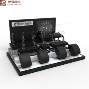 Tùy chỉnh màu đen + đá cẩm thạch màu xám sang trọng đồng hồ hiển thị đứng với đá cẩm thạch kết thúc tùy chỉnh biểu tượng tùy chọn xem đệm (OEM có sẵn) - Product Image 3