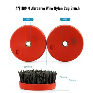 <span class=keywords><strong>Brosse</strong></span> à gobelets industrielle en nylon de 4 pouces 110mm <span class=keywords><strong>pour</strong></span> la <span class=keywords><strong>pierre</strong></span>, le marbre, le granit, le métal, le bois et le nettoyage des antiquités DIY OEM personnalisable - Product Image 2