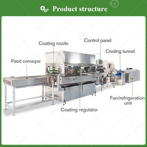 Máquina de Producción de Obleas Recubiertas de Chocolate con Frutas Deshidratadas de China de 200 mm, para Caramelos y Nueces de Anacardo - Product Image 3