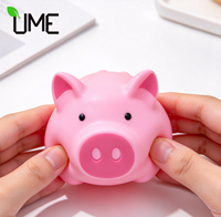Jouet à presser en caoutchouc souple rose en forme de cochon, jouet anti-stress mignon en forme d'animal, logo personnalisé pour les cadeaux d'anniversaire des enfants