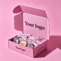 Boîte d'expédition en carton ondulé rose OEM avec impression couleur intégrale et intérieur en sac métallisé pour l'envoi en gros de produits de boulangerie et de cadeaux