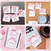 Haut de gamme LOGO personnalisé nœud rose Notes autocollantes 3*3 pouces bloc-notes mignon aquarelle bloc-notes fournisseur de bureau
