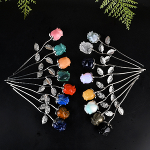 Vente en gros de pierres de guérison en cristal naturel sculptées en forme de rose, polies à la main, 15 cm, écologiques, décoration de mariage - Product Image 3