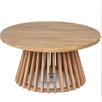 Table basse d'extérieur en teck massif personnalisée STG, pour la maison, la cour, le balcon, meubles d'extérieur, table ronde de café